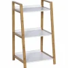 Regal, BxHxL: 43 x 76 x 36 cm, bambus/mitteldichte Faserplatte(MDF), braun/weiß