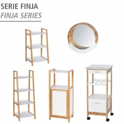 Regal, BxHxL: 43 x 76 x 36 cm, bambus/mitteldichte Faserplatte(MDF), braun/weiß