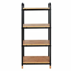 Regal, BxHxL: 42 x 94,5 x 33,5 cm, bambus/pulverbeschichtetes_Metall, braun/schwarz
