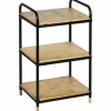 Regal, BxHxL: 42 x 69 x 33,5 cm, bambus/pulverbeschichtetes_Metall, braun/schwarz