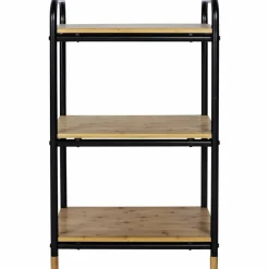 Regal, BxHxL: 42 x 69 x 33,5 cm, bambus/pulverbeschichtetes_Metall, braun/schwarz