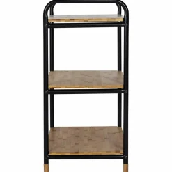 Regal, BxHxL: 42 x 69 x 33,5 cm, bambus/pulverbeschichtetes_Metall, braun/schwarz
