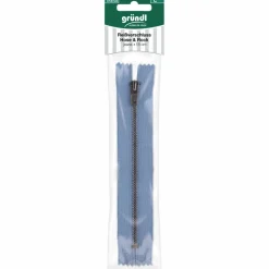 Reißverschluß, jeansfarben, Polyester/Messing