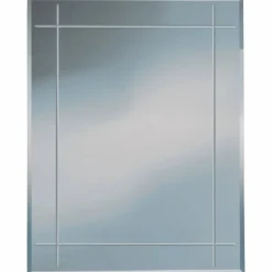 Rillenschliffspiegel »Karo«, eckig, BxH: 55 x 70 cm, silberfarben