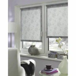 Rollo »EASYFIX«, silberfarben, Stickerei, Polyester