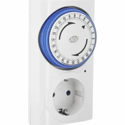 Schaltuhr, Premium, mit erhöhtem Berührungsschutz u. LED-Anzeige, 230 V, Weiß/Blau
