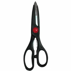 Schere, edelstahl/acrylnitril_butadien_styrol_abs, silberfarben/rot/schwarz