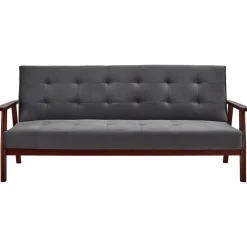 Schlafsofa, Breite: 190 cm, dunkelgrau/kirschbaum