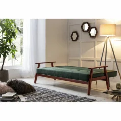 Schlafsofa, Breite: 190 cm, grün/kirschbaum