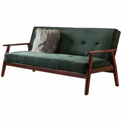 Schlafsofa, Breite: 190 cm, grün/kirschbaum
