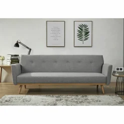 Schlafsofa, Breite: 212 cm, hellgrau