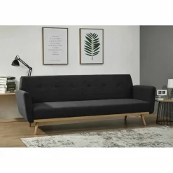Schlafsofa, Breite: 212 cm, schwarz
