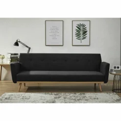 Schlafsofa, Breite: 212 cm, schwarz