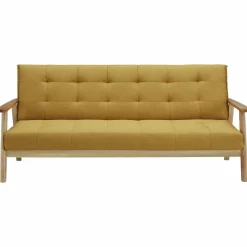Schlafsofa, Breite: 190 cm, senffarben/natur