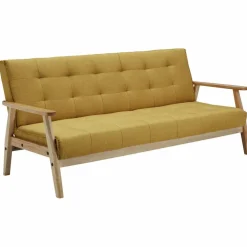 Schlafsofa, Breite: 190 cm, senffarben/natur