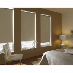 Seitenzug-Rollo, natur, Strukturiert, Thermo, Polyester