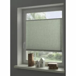 Seitenzug-Rollo, weiß, Streifen, Thermo, Polyester