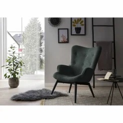 Sessel, Höhe: 92 cm, tannengruen/schwarz