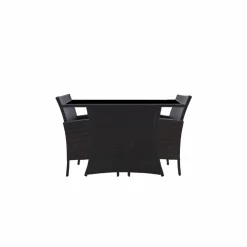 Sitzgruppe »GARTEN«, Polyethylen (PE)/Metall/gehärtetes Glas, braun/schwarz