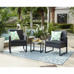 Sitzgruppe »GARTEN«, Polyrattan/Metall/Polywood, anthrazit/grau