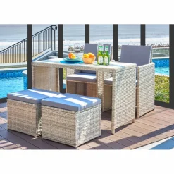 Sitzgruppe »GARTEN«, Polyrattan/rattan, naturfarben/grau