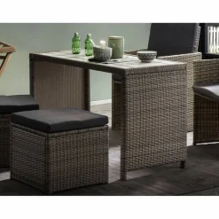 Sitzgruppe »GARTEN«, Polyrattan/rattan, naturfarben/grau