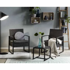 Sitzgruppe, polyrattan|metall|polywood, anthrazit