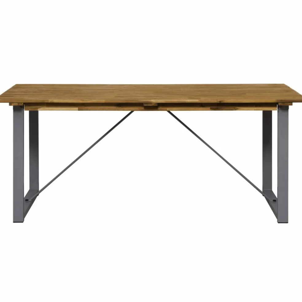 Sitzgruppe, 1 Tisch + 1 Sitzbank, Akazie, natur/grau