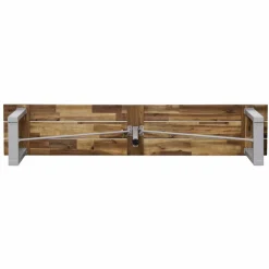 Sitzgruppe, 1 Tisch + 1 Sitzbank, Akazie, natur/grau