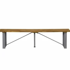 Sitzgruppe, 1 Tisch + 1 Sitzbank, Akazie, natur/grau