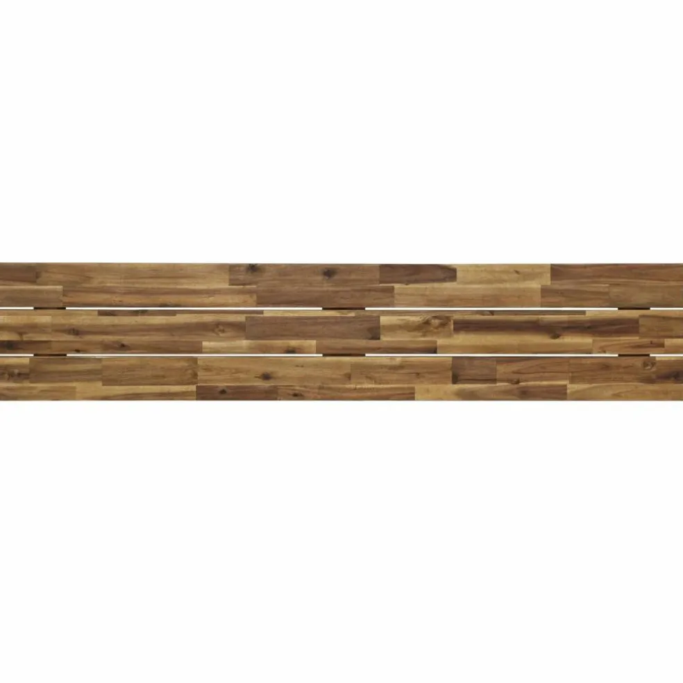Sitzgruppe, 1 Tisch + 1 Sitzbank, Akazie, natur/grau