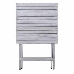 Sitzgruppe, 1 Tisch + 2 Stühle, Akazie, grau mit Vintage-Finish