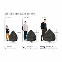 Sitzsack »Beanbag ALFA XXL«, anthrazit, BxH: 80 x 130 cm