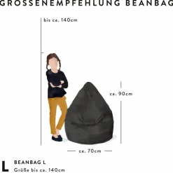 Sitzsack »BeanBag EASY L«, grün, BxH: 70 x 90 cm