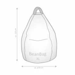 Sitzsack »BeanBag HARLEKIN XL«, grün, BxH: 70 x 110 cm