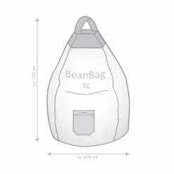 Sitzsack »BeanBag JAMIE XL«, braun, BxH: 70 x 110 cm