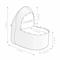 Sitzsack »Shark BRAVA«, anthrazit, BxHxT: 60 x 90 x 80 cm
