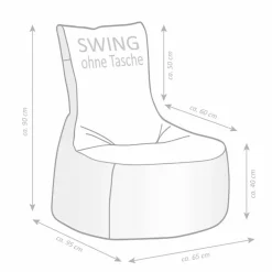 Sitzsack »Swing OUTSIDE«, grau, BxHxT: 90 x 95 x 65 cm
