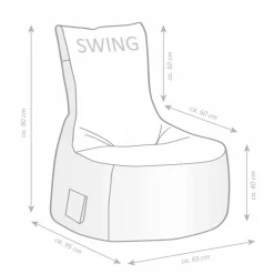 Sitzsack »Swing SCUBA«, anthrazit, BxHxT: 90 x 95 x 65 cm