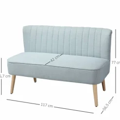 Sofa, Breite: 117 cm, 2-Sitzer, inklusive Auflagen
