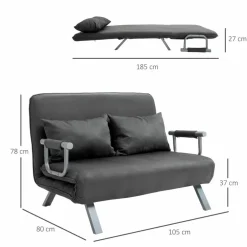 Sofa, Breite: 105 cm, 2-Sitzer, inklusive Auflagen