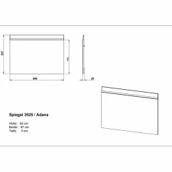 Spiegel, BxH: 89 x 63 cm, Rechteckig