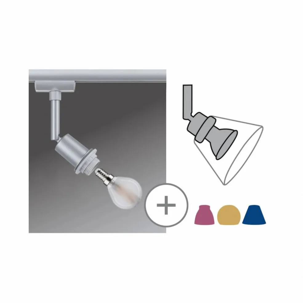 Spot »URail«, BxHxL: 4,4 x 16,3 x 4,4cm, chromfarben
