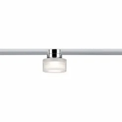 Spot »URail«, BxHxL: 8 x 7,3 x 8cm, transparent/chromfarben/weiß