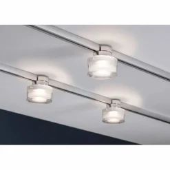 Spot »URail«, BxHxL: 8 x 7,3 x 8cm, transparent/chromfarben/weiß
