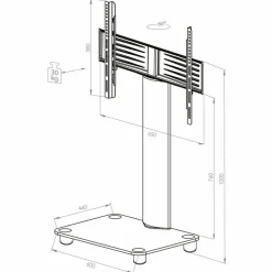 Standfuß »Bilano«, BxH: 60 x 100 cm, Aluminium