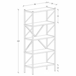Standregal »Insasi«, BxHxL: 66 x 160 x 34 cm, Holzwerkstoff