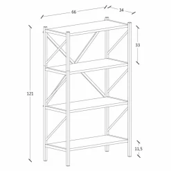 Standregal »Insasi«, BxHxL: 66 x 121 x 34 cm, Holzwerkstoff