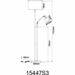 Stehleuchte, E27, Höhe: 175 cm