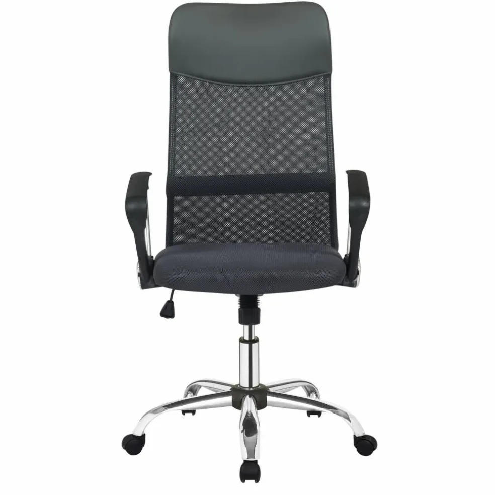 Stuhl, Höhe: 111 cm, grau/chromfarben/schwarz